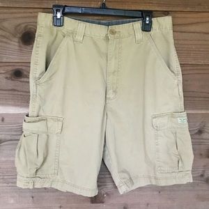 Wrangler Khaki 100% Cotton 60CMWGR Cargo Shorts 32